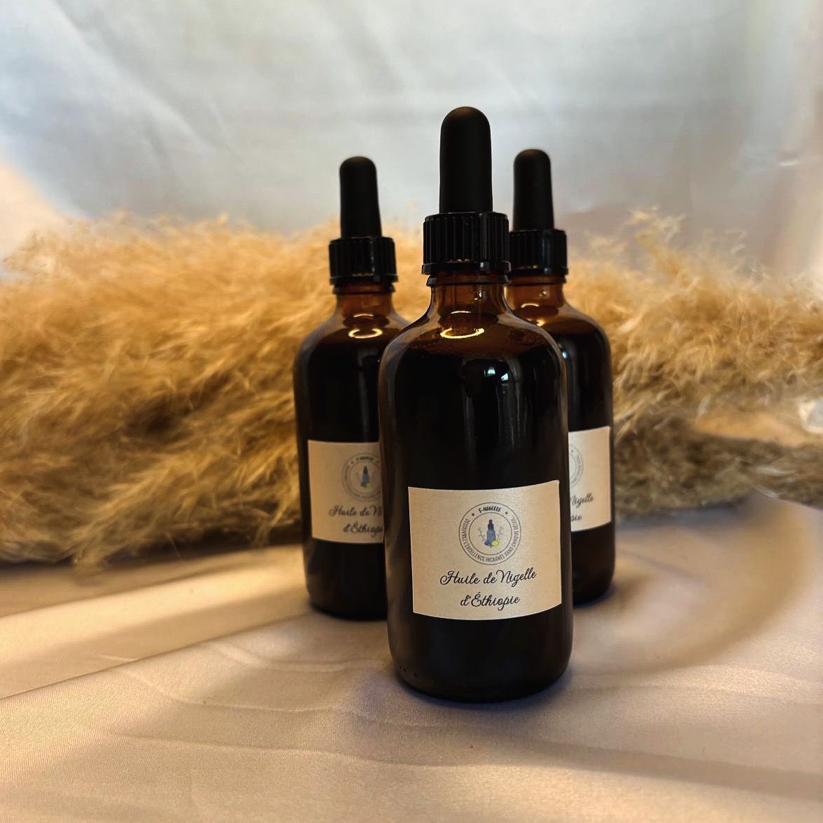 flacon d'huile de nigelle naturel d'ethiopie